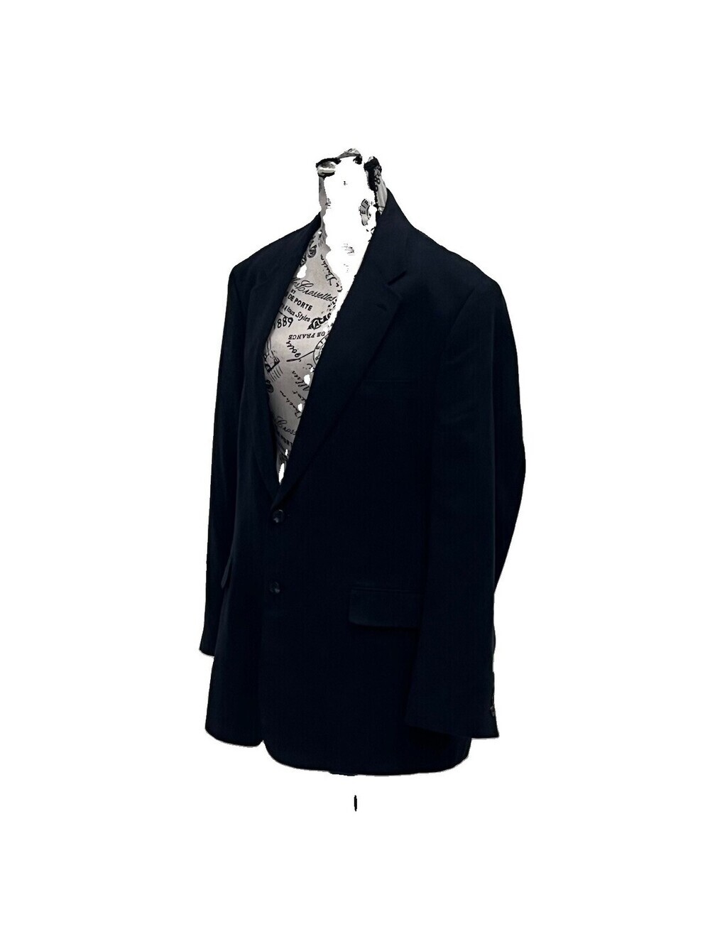 Chaps Black Faux Suede Leather Blazer Sport Coat Men’s 42R Goth Preppy Steampunk - Picture 3 of 9